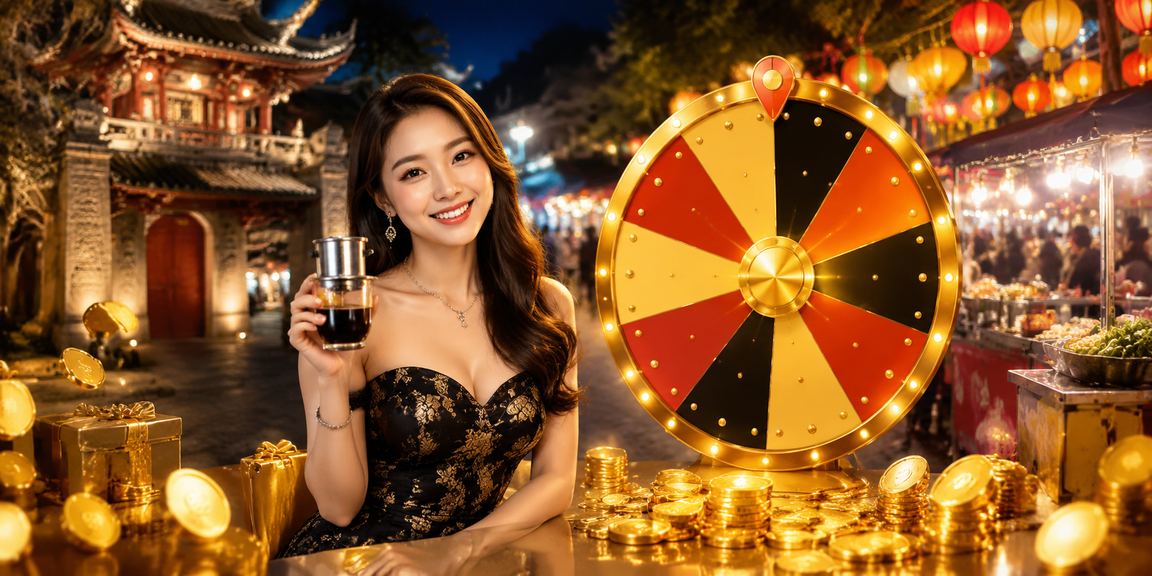 Bàn roulette tại quán cà phê Hà Nội với không khí nhộn nhịp buổi tối